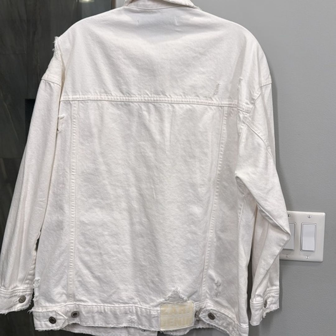 NWT Zara White Jean Jacket Oversized Fit
