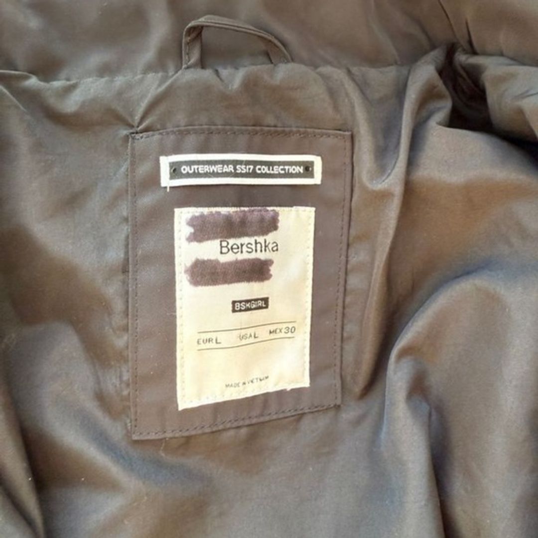 Bershka Black Hooded Jacket with Zipper Details