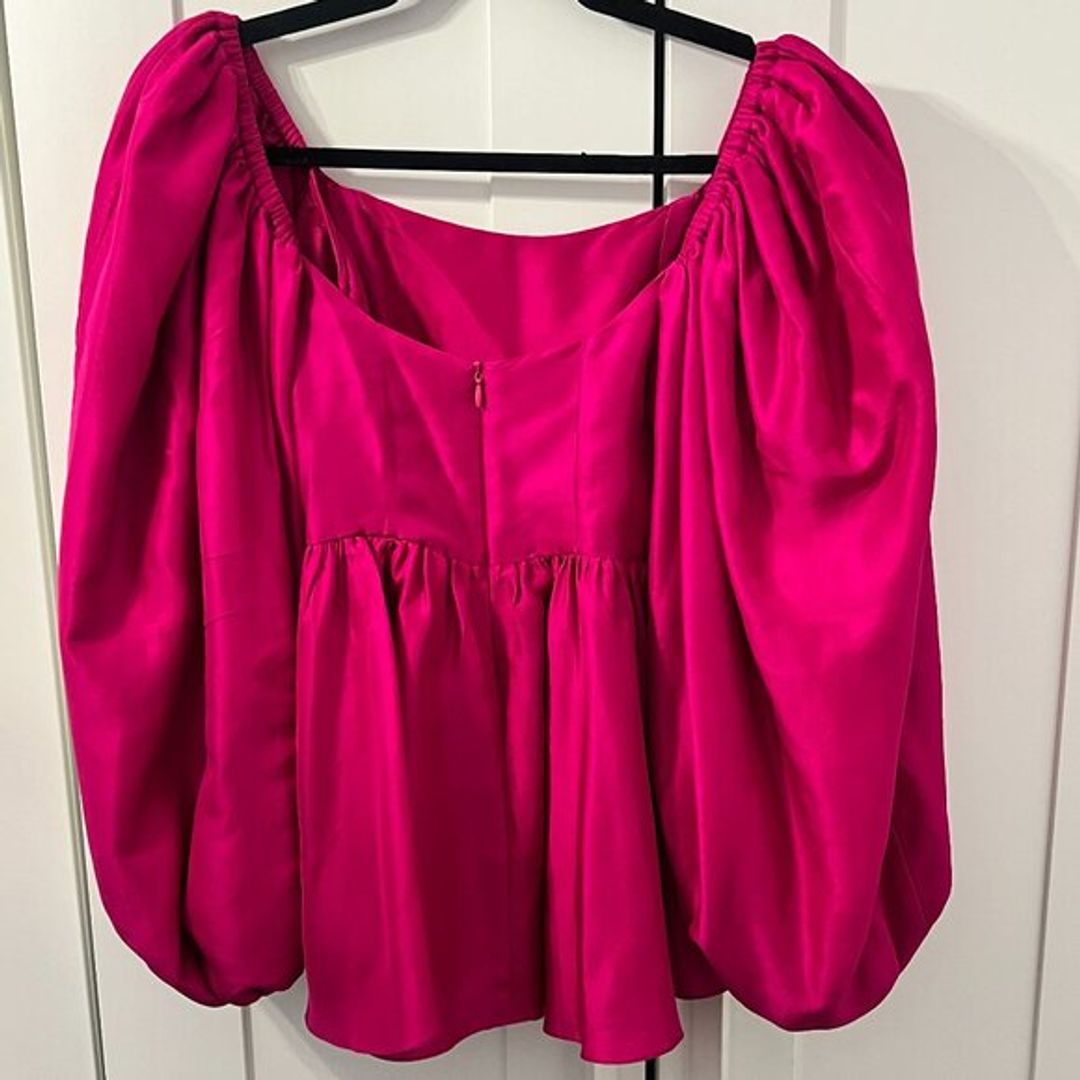 Azeeza Pink Rhiannon Silk Square Neckline Blouse