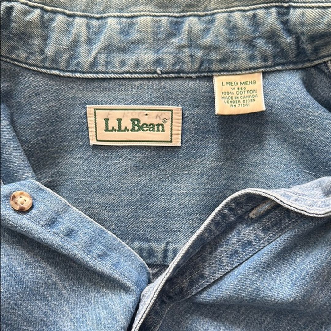 L.L. Bean Denim Vintage 90s Button Down Denim Shirt