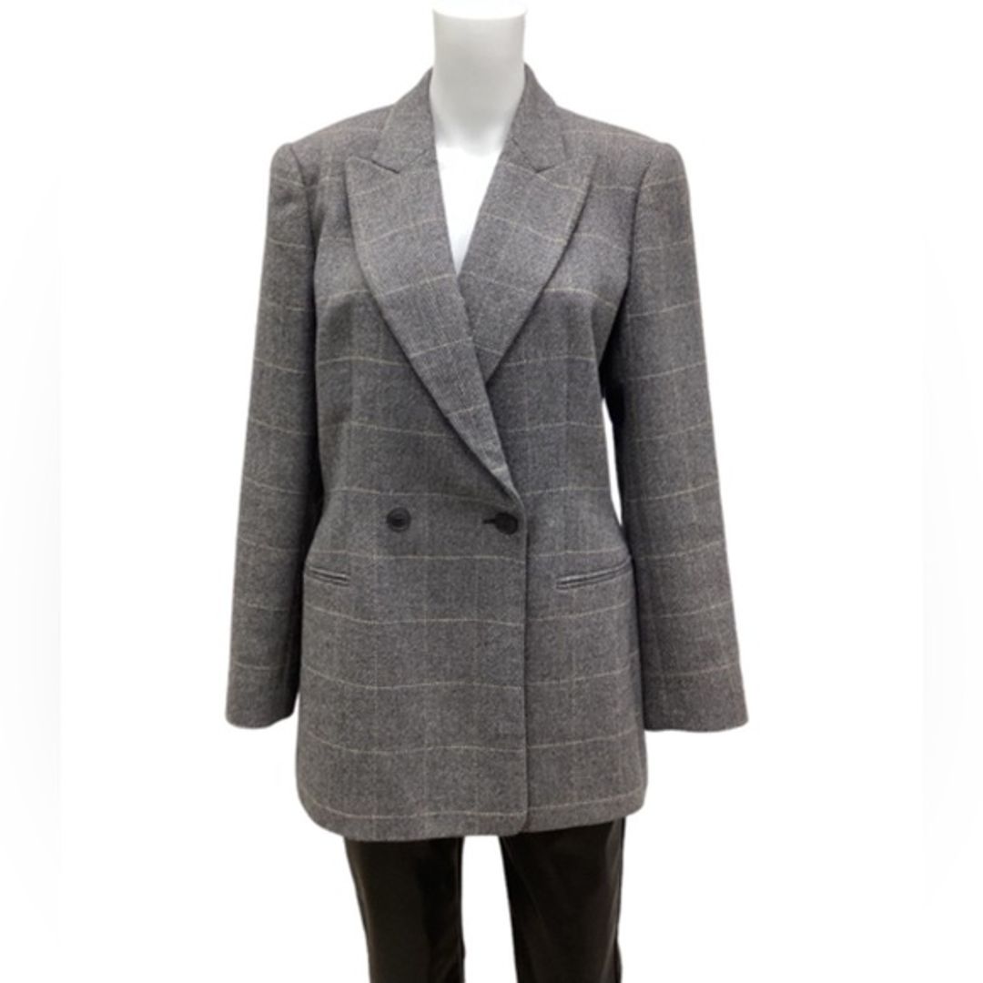 Giorgio Armani Gray Plaid Blazer