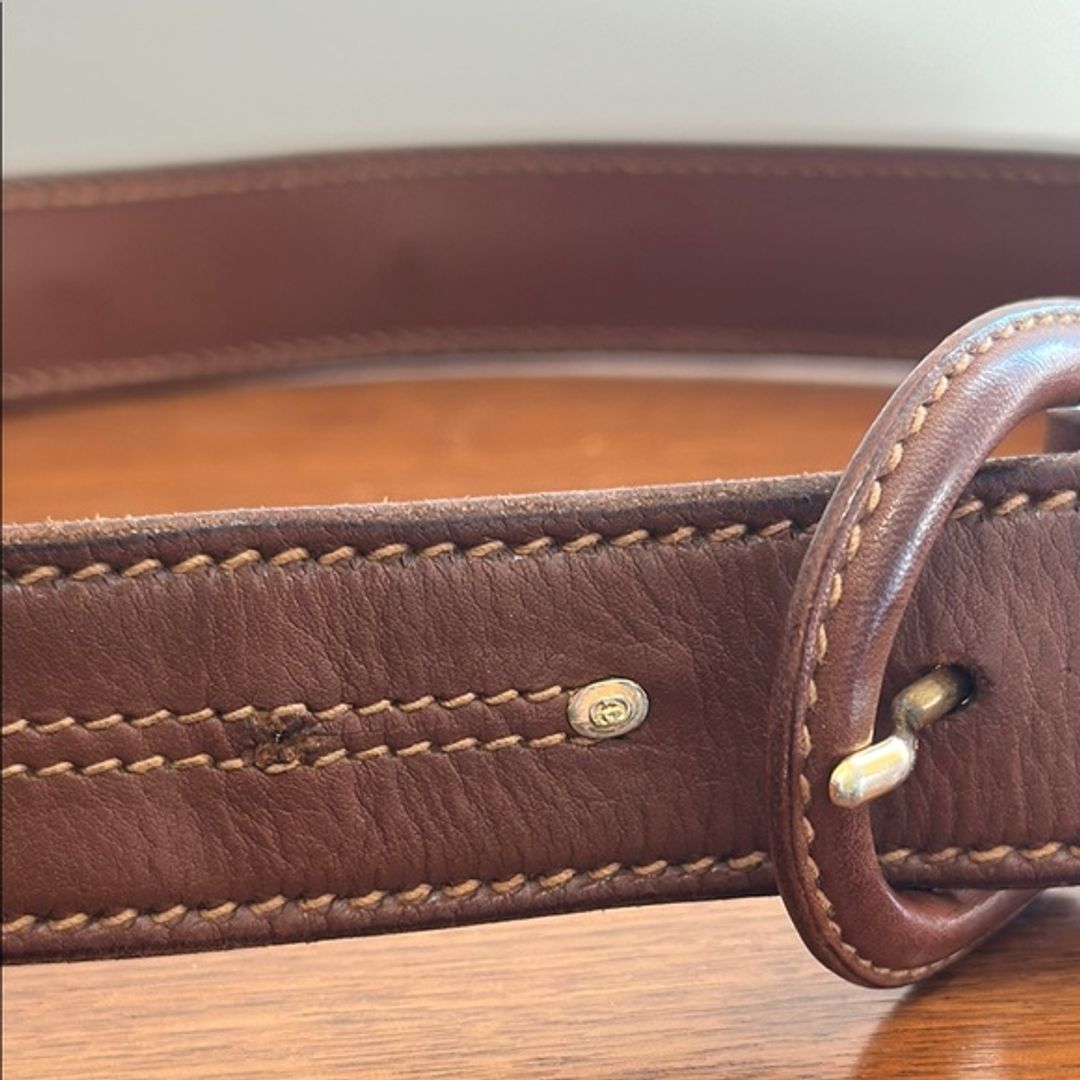 Gucci Vintage Brown Leather Belt