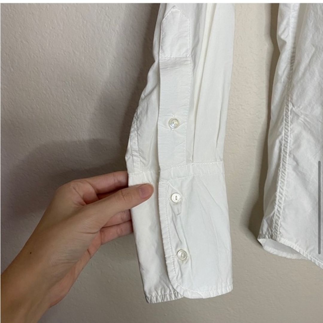 Nili Lotan White Cotton Button Up Top