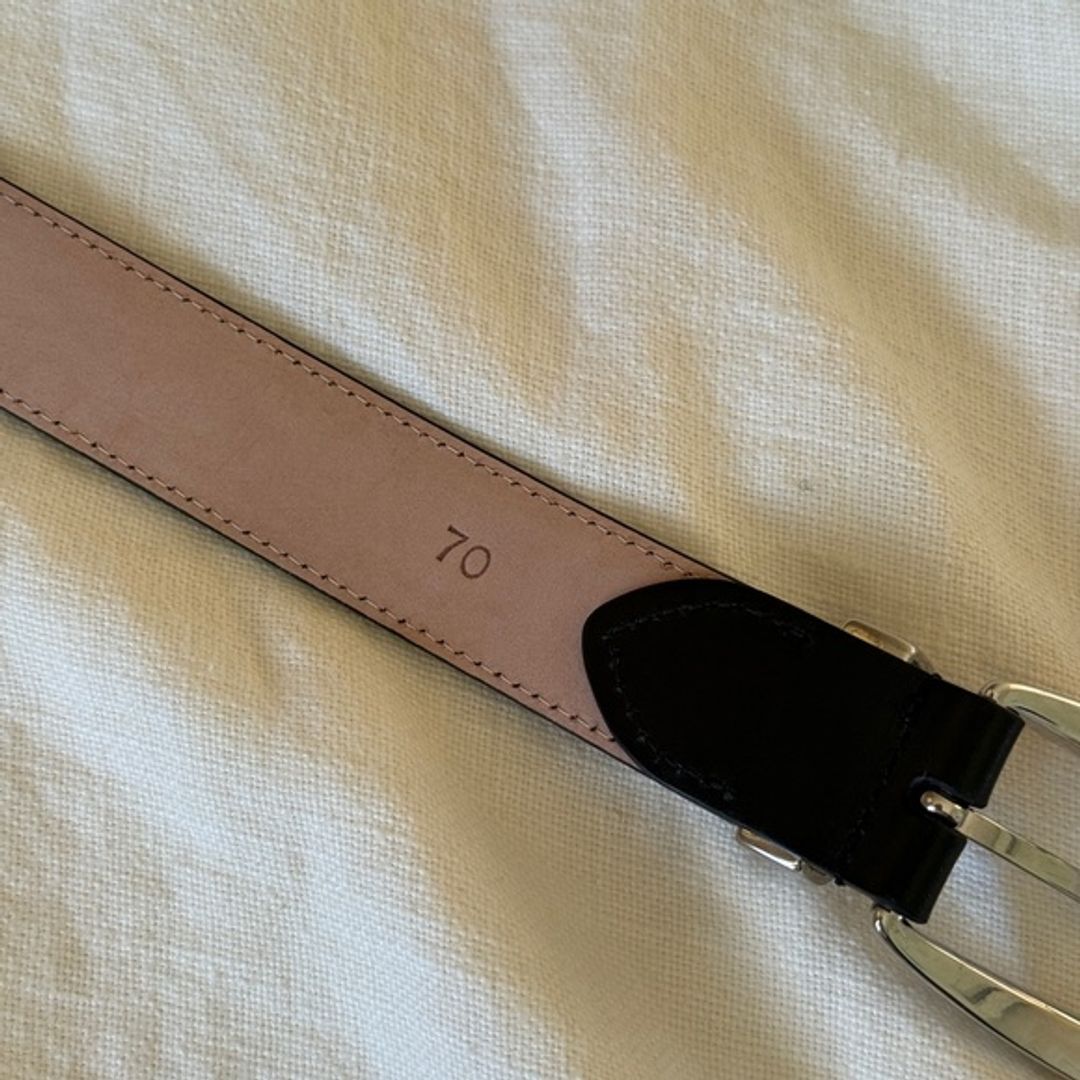 Benny Belt in Black Leather with Silver