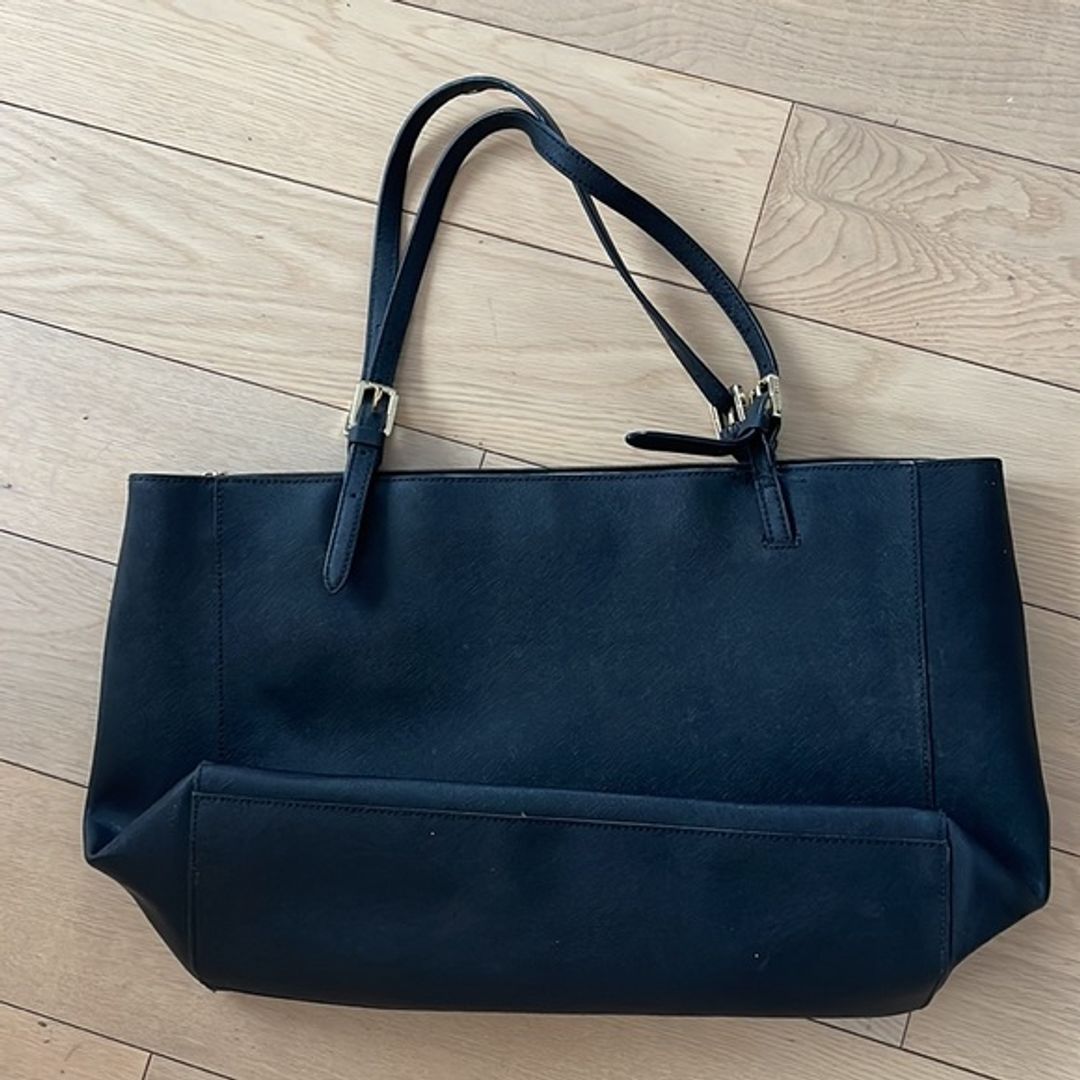 Tory Burch Coated Canvas Tote Bag in Black