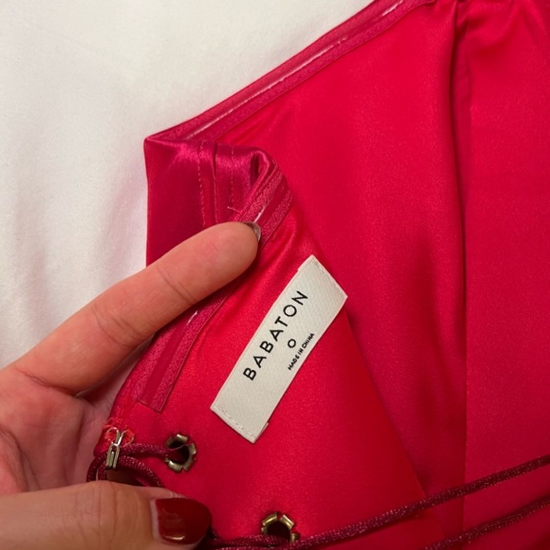 Aritzia Ten by Babaton Corset in Hot Pink Satin