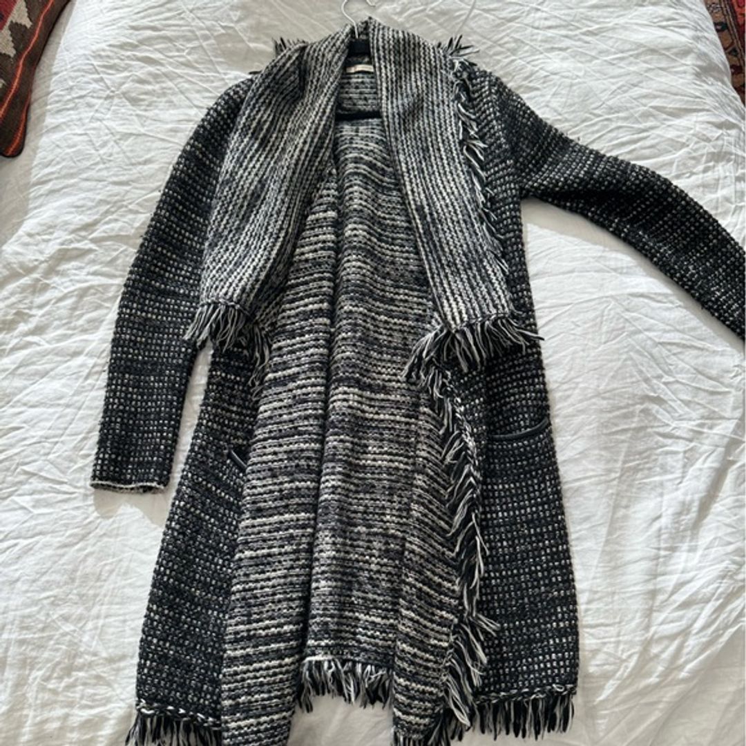 Vince Sweater Fringe Coat