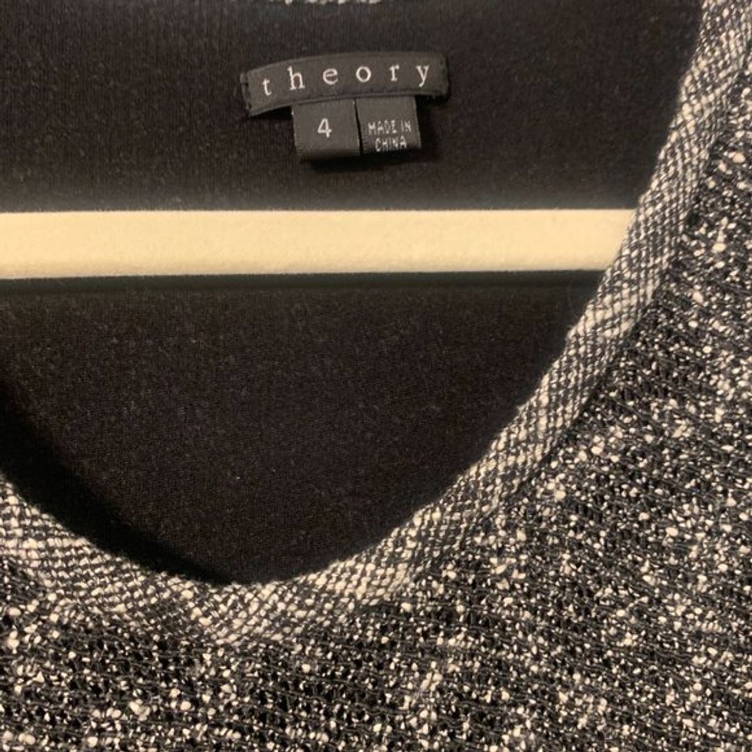 Theory Black & White Tweed Mini Dress