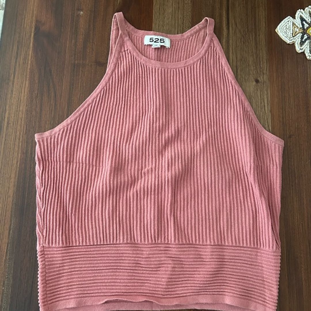 525 America Women's Dusty Rose Ribbed Tank Top