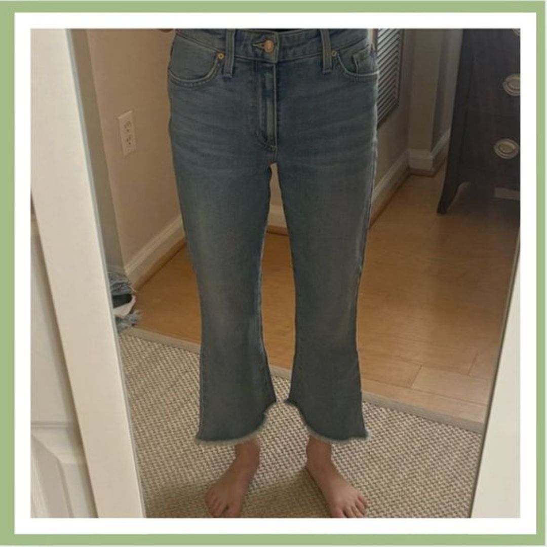 Joe's Jeans Callie Crop Bootcut Jean High Waist Asymmetrical Frayed Hem  