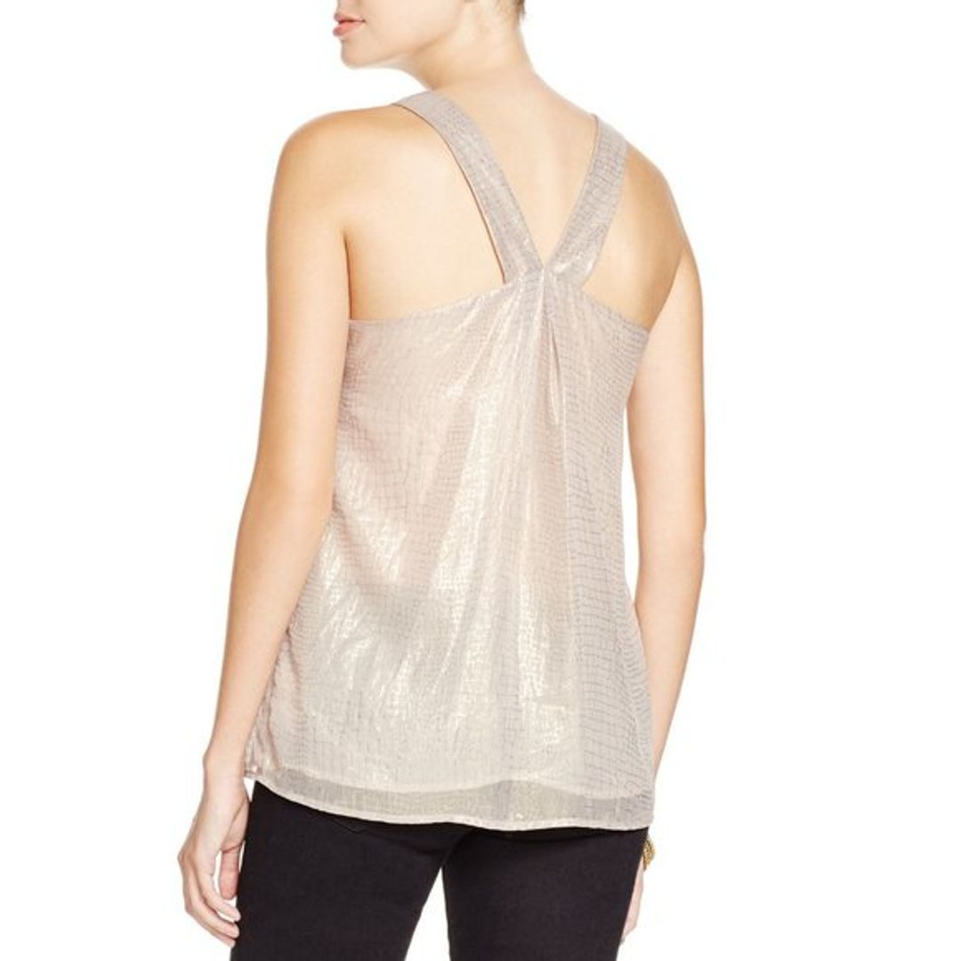 Joie Gold Metallic Printed Mirla Tank