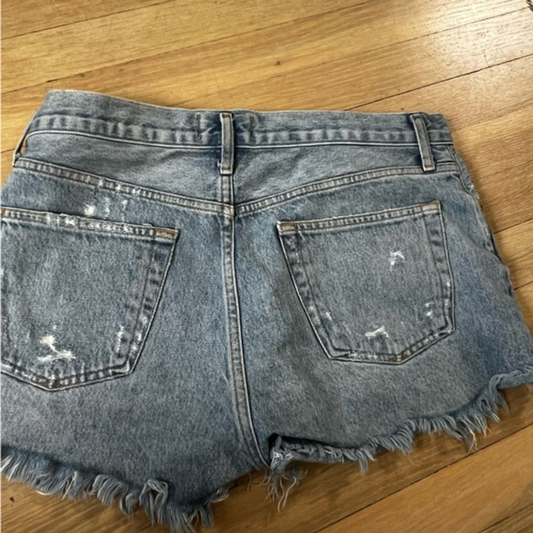 Agolde Parker Cut-Off Denim Jean Shorts Distressed