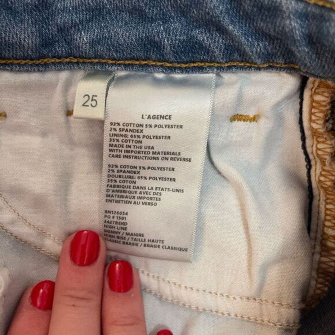 L'Agence Ripped Jeans in Classic Braise Size 25!