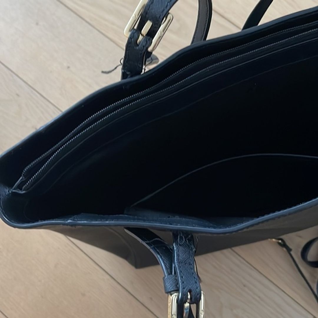 Tory Burch Coated Canvas Tote Bag in Black