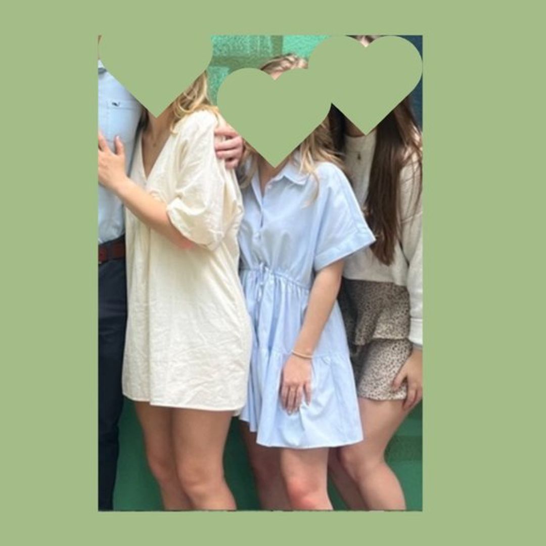 Zara Light Blue Collard Mini Dress with Waist Tie