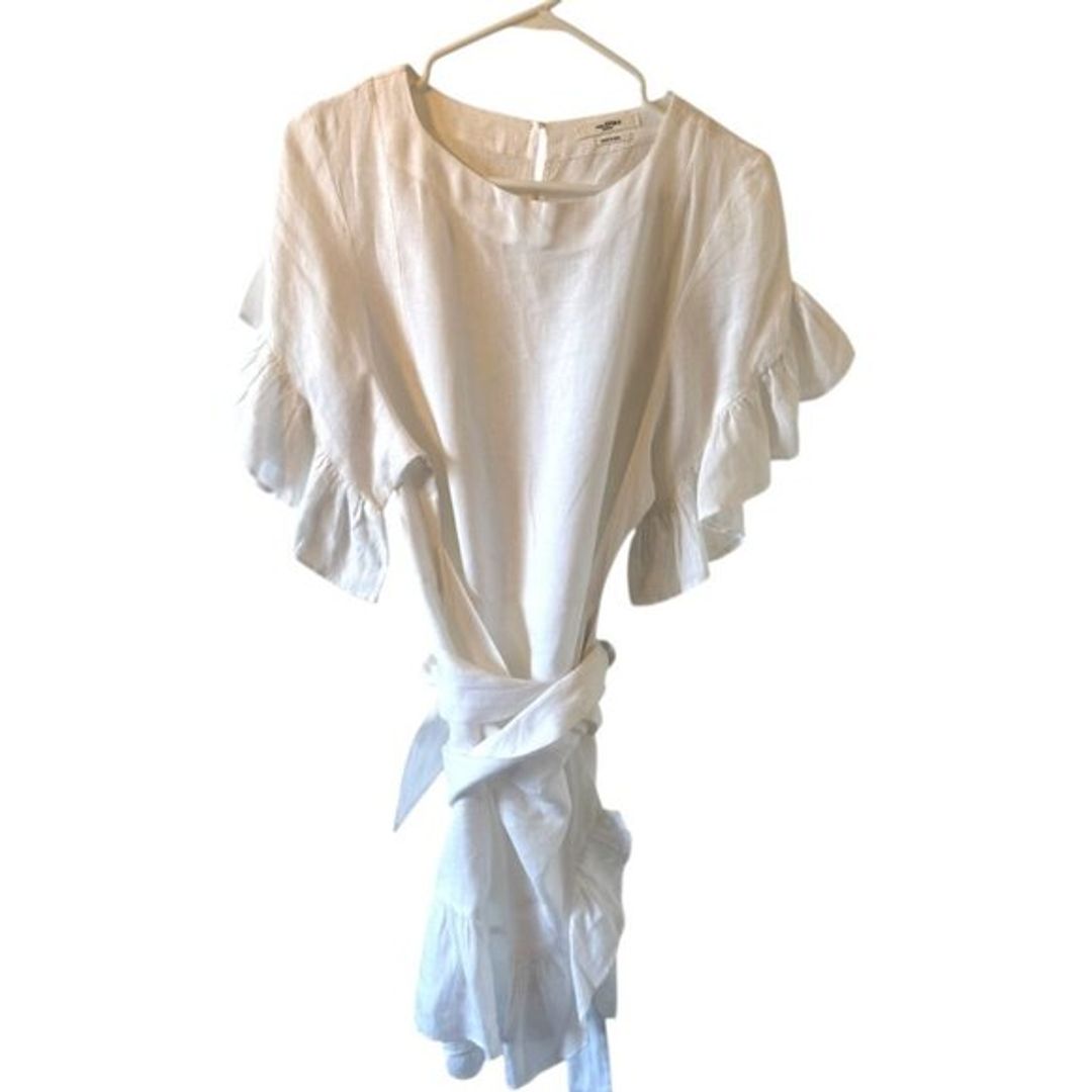 Isabel Marant Etoile Delicia Linen Ruffle Tiered Mini Dress