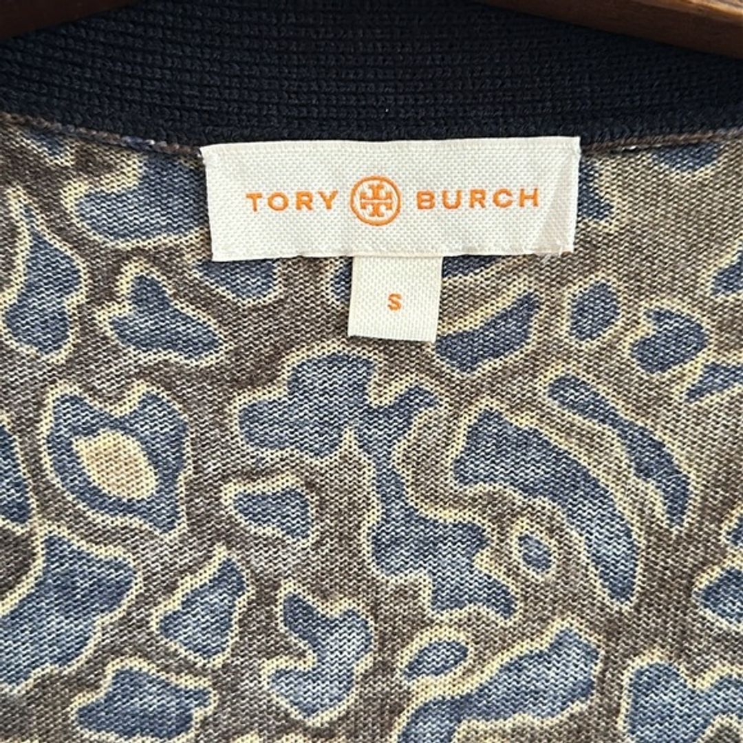 Tory Burch Merino Animal Print Cardigan Sweater