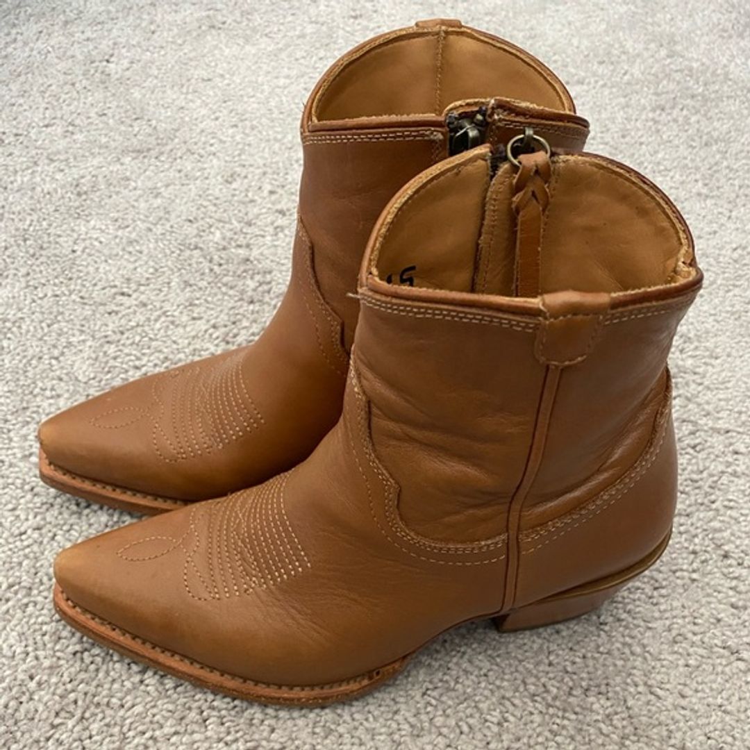 Tecovas Tan Leather Cowgirl Booties  