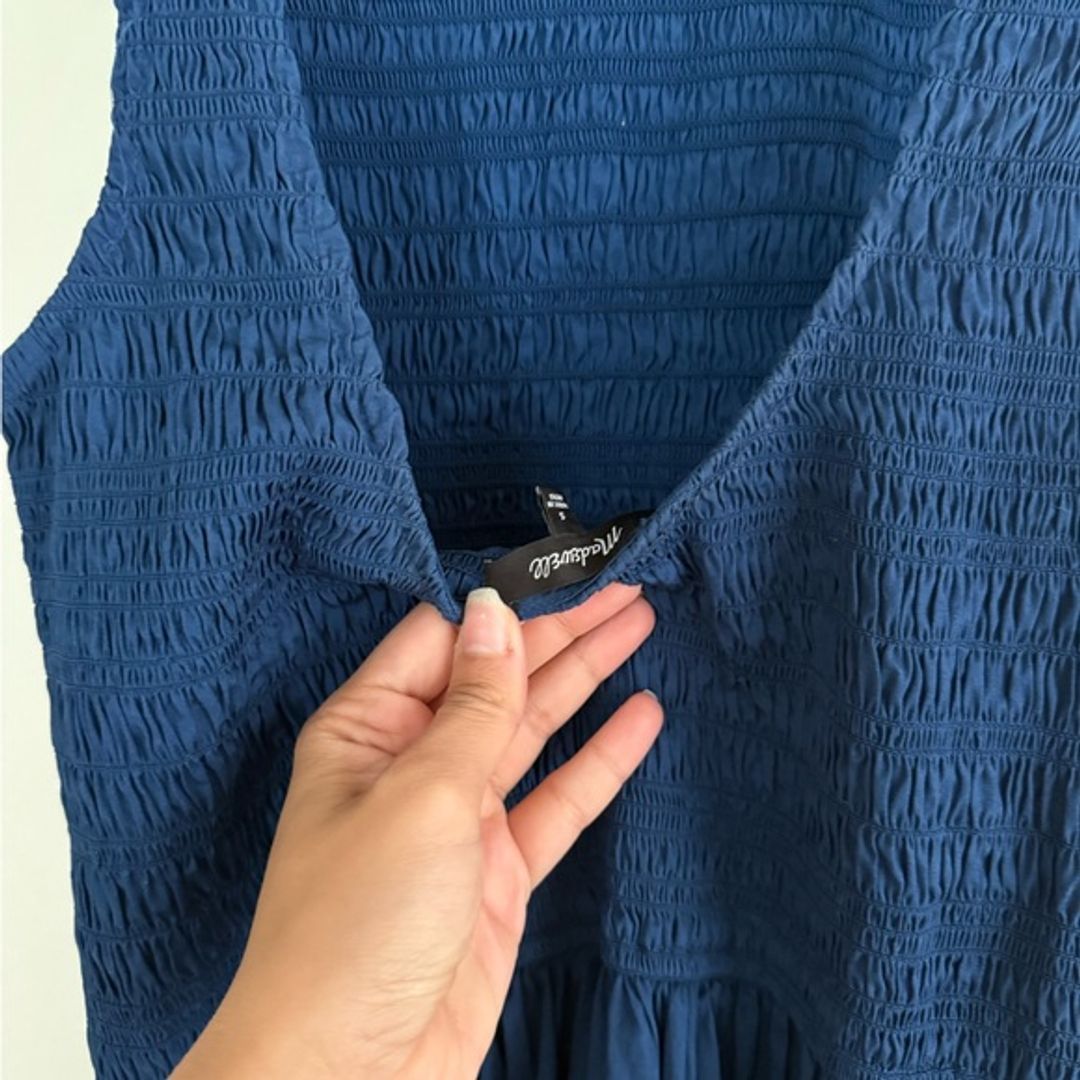 Madewell Deep Blue Backless Dress