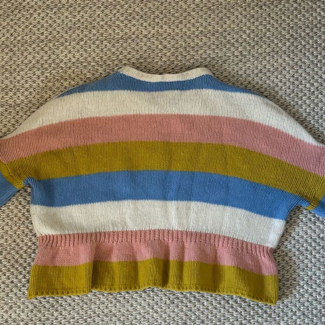 Valentino RED VALENTINO Virgin Wool Cropped Striped Sweater