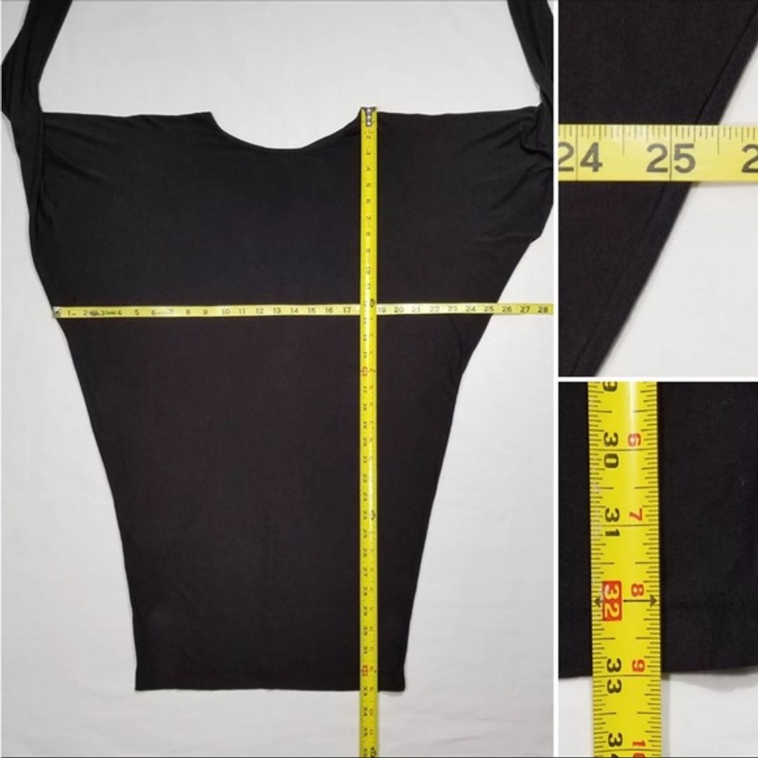 NWT Vince Black Tunic Tee Top Dolman Long Sleeve  Viscoce Stretch  