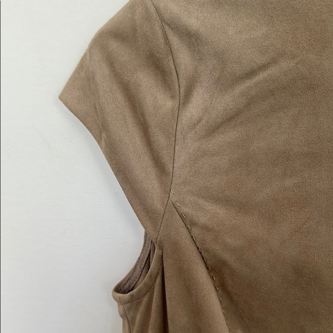 Tan Sheath Faux Suede Dress