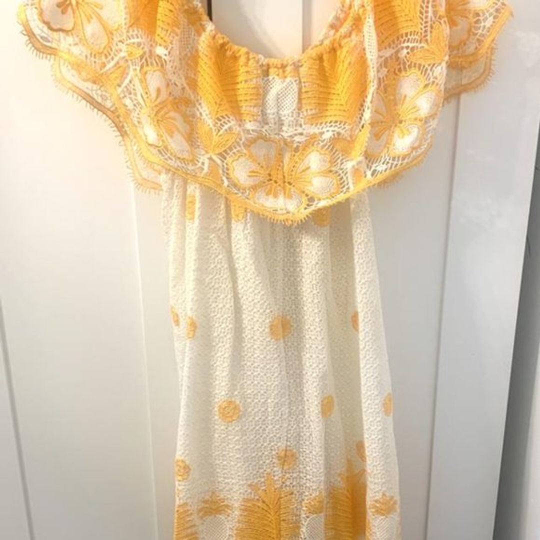 Miguelina Boho Chic Crochet Lace Off-Shoulder Dress