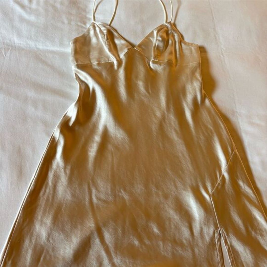 NWT Princess Polly Cream Satin Mini Slip Dress