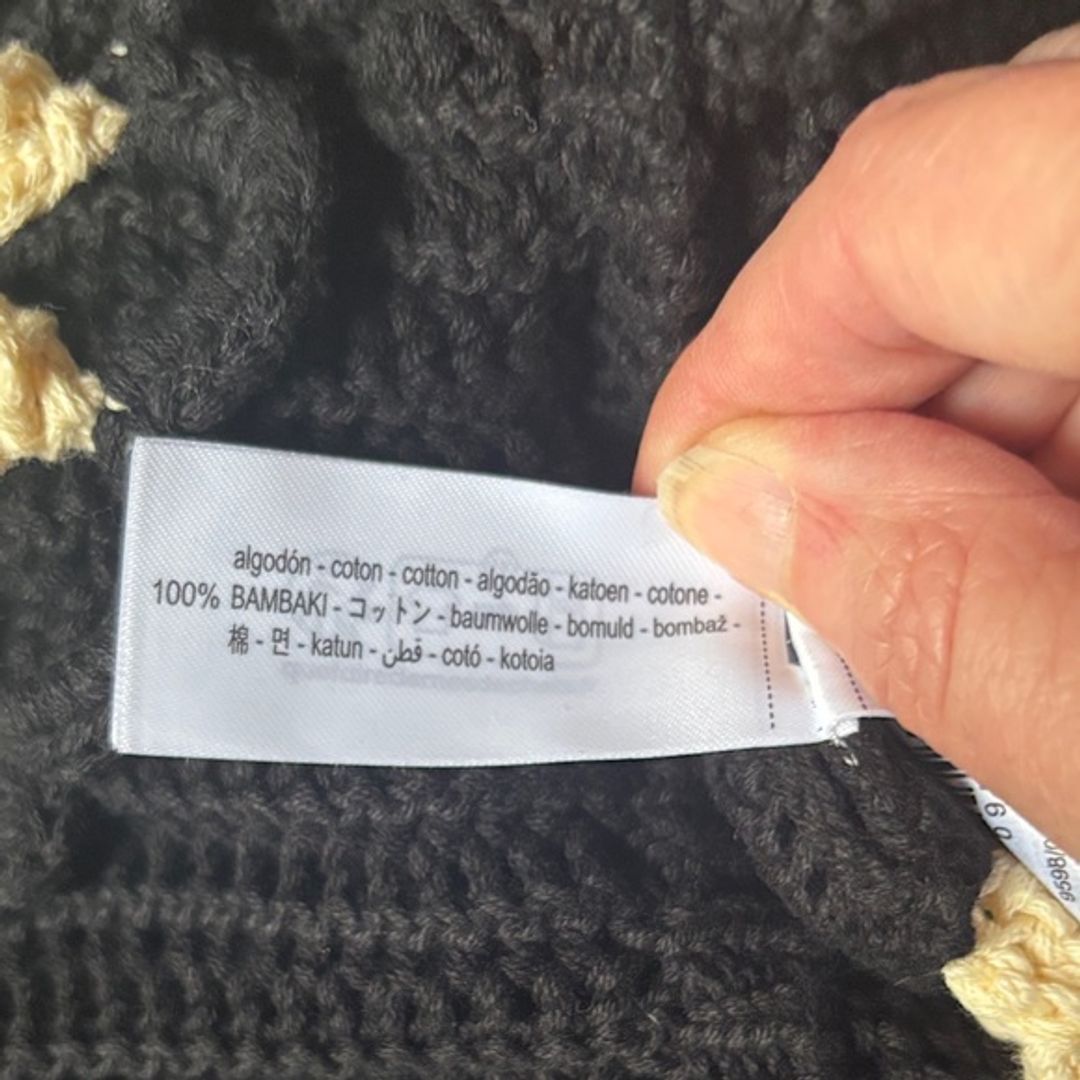 Zara Black Cardigan with Cream Crochet Details