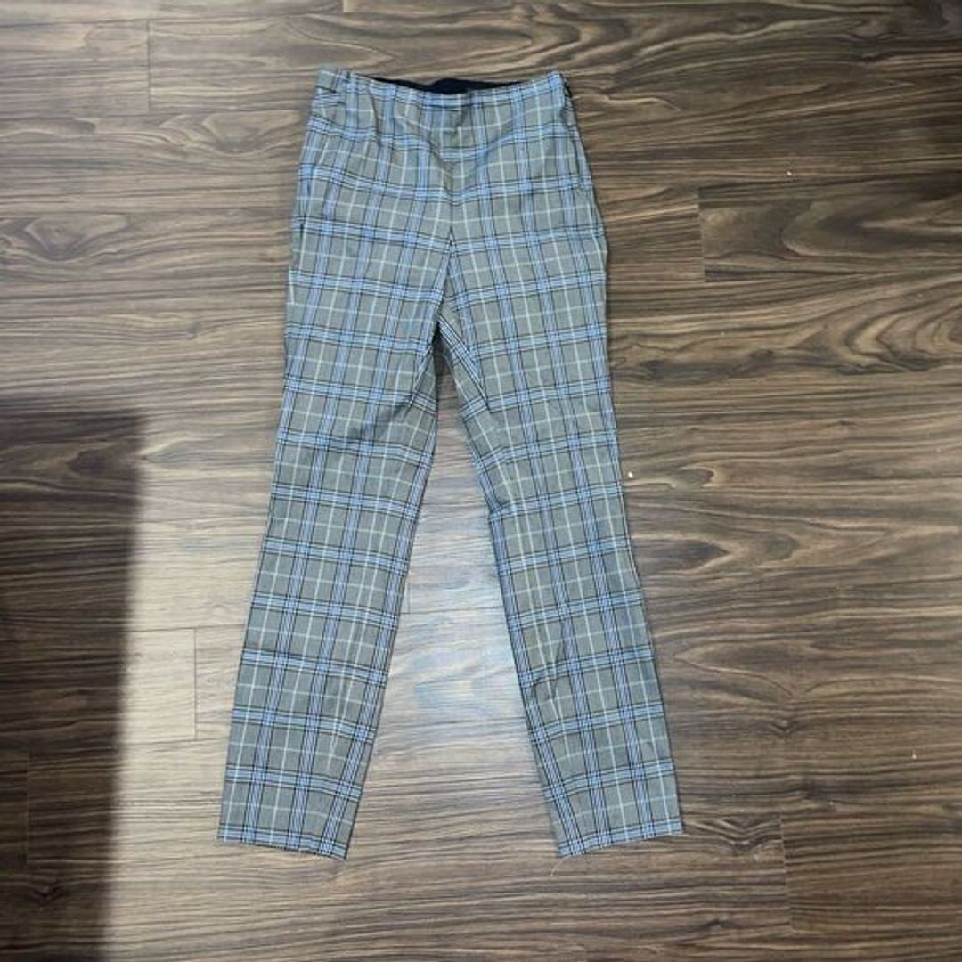 Simone Slim Fit Grey Plaid