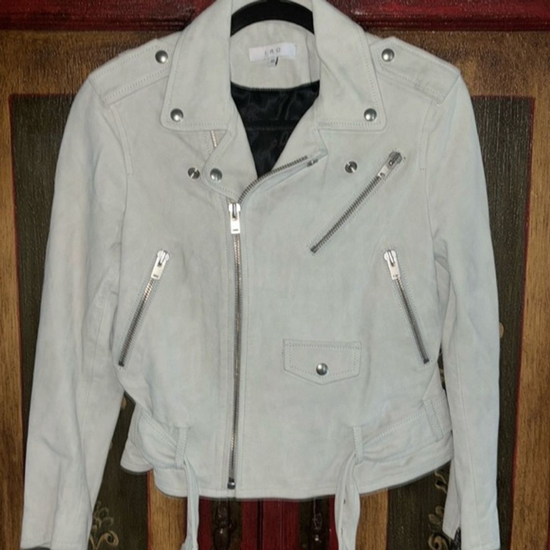 IRO powder blue suede jacket size 40