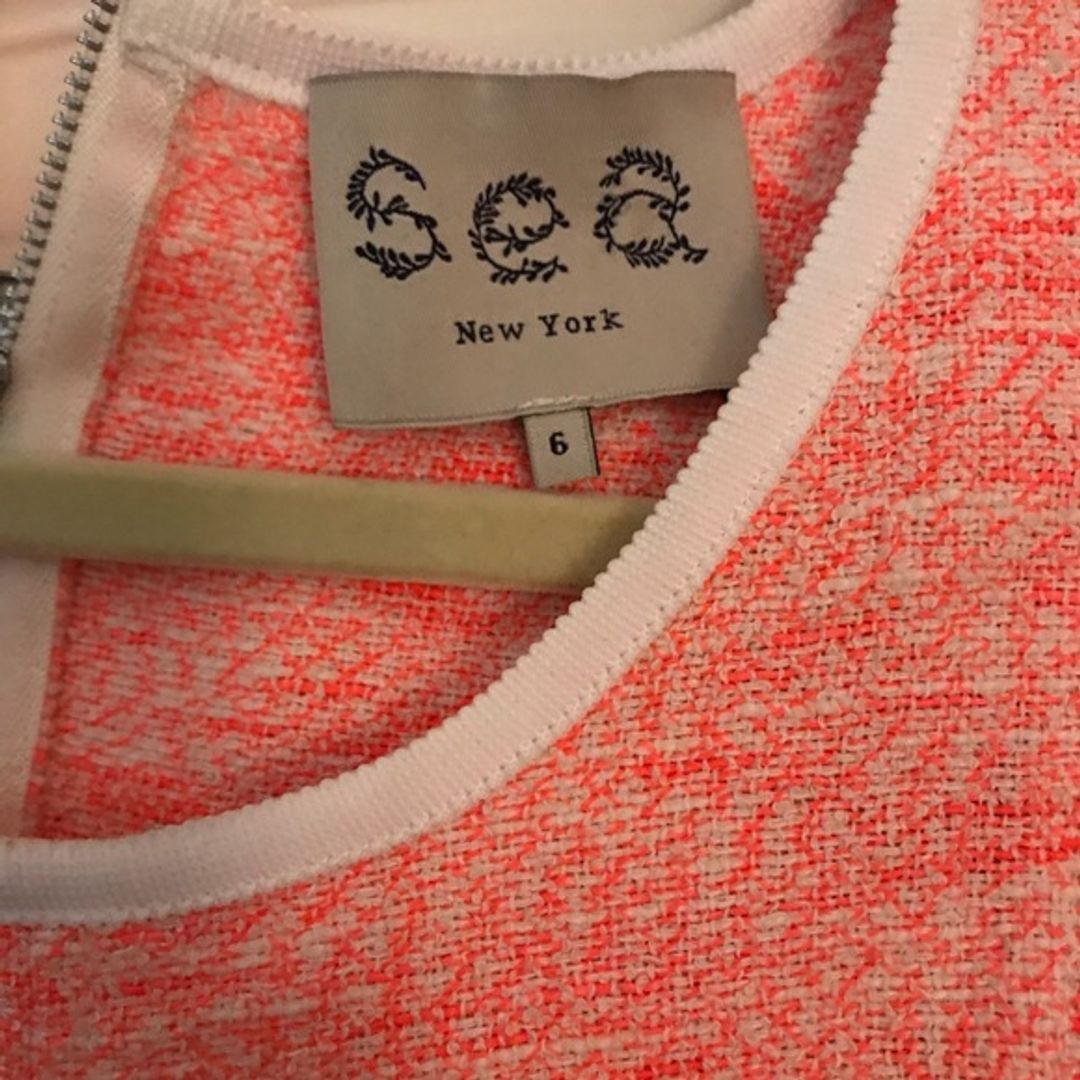 Sea Orange & Blue Sleeveless Tweed Dress