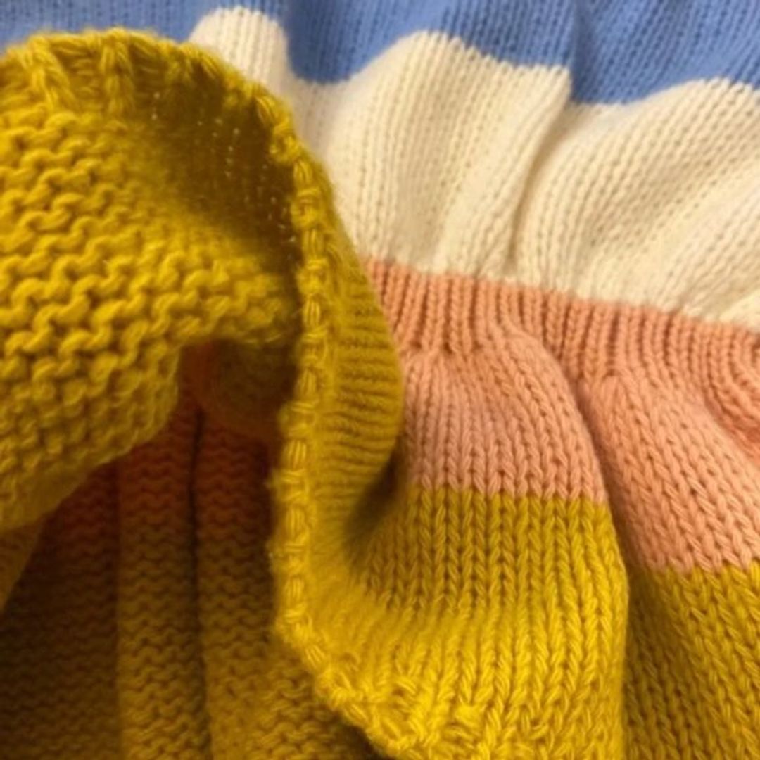 Valentino RED VALENTINO Virgin Wool Cropped Striped Sweater