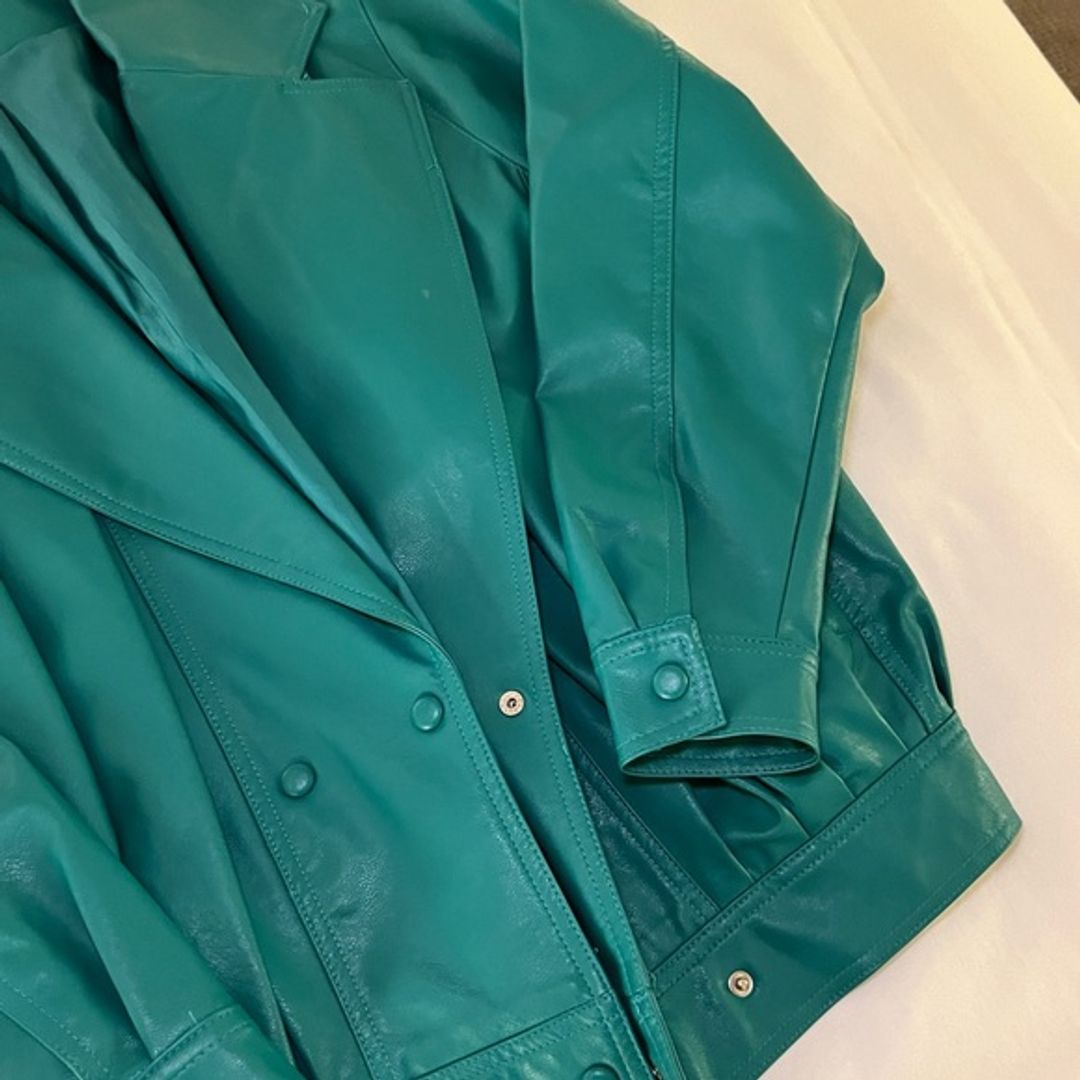 Nasty Gal Oversized Faux Leather Button Up Jacket