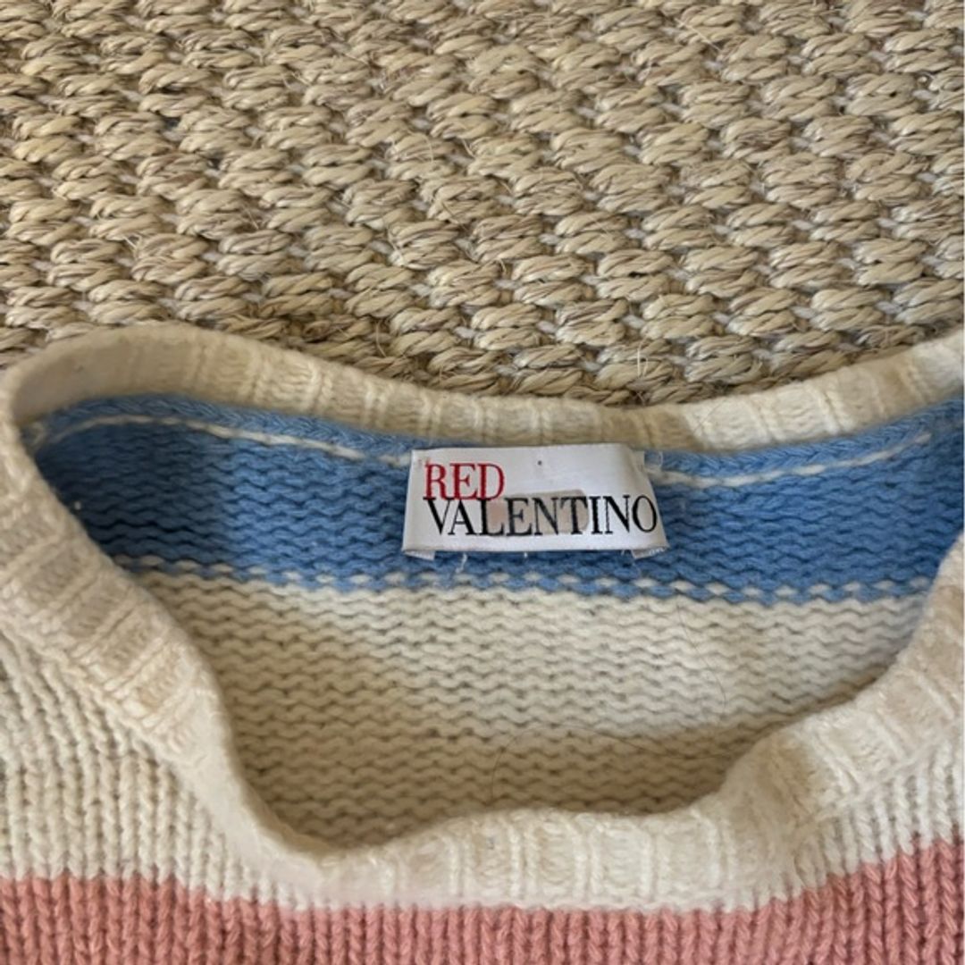 Valentino RED VALENTINO Virgin Wool Cropped Striped Sweater