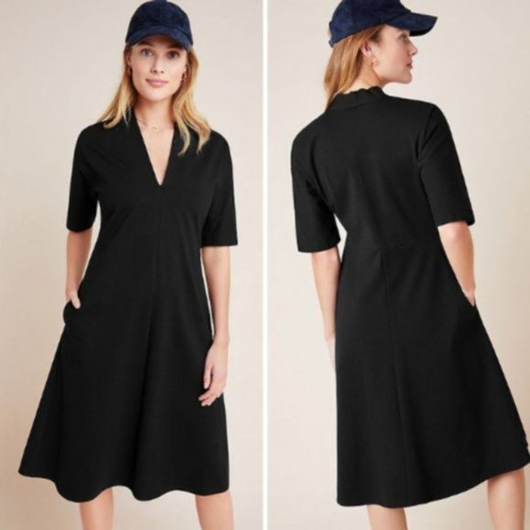 NWT Velvet by Graham & Spencer Allura Black Midi Dress
