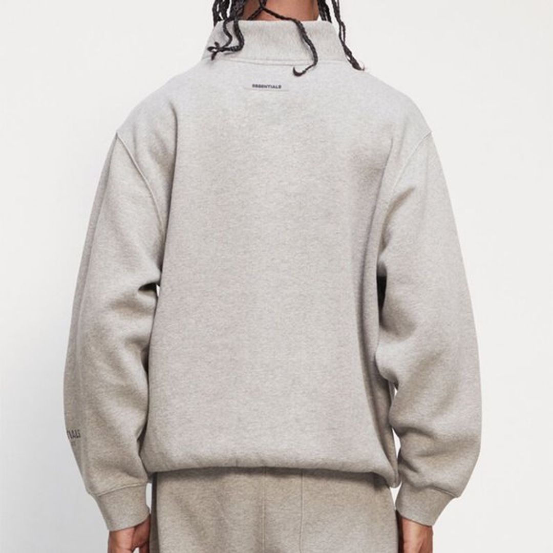 Fear of God Essentials Mock Neck Heathered Gray Sweatshirt