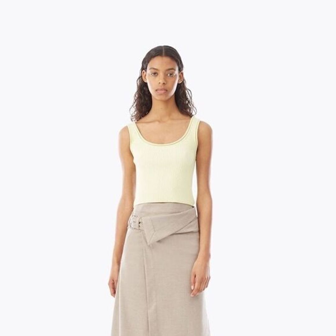 3.1 Philip Lim Yellow "Ribbed Stretch Wool Tank" Size Small