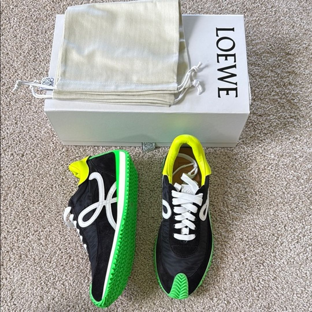 Loewe woman’s Black and Neon Green Sneakers
