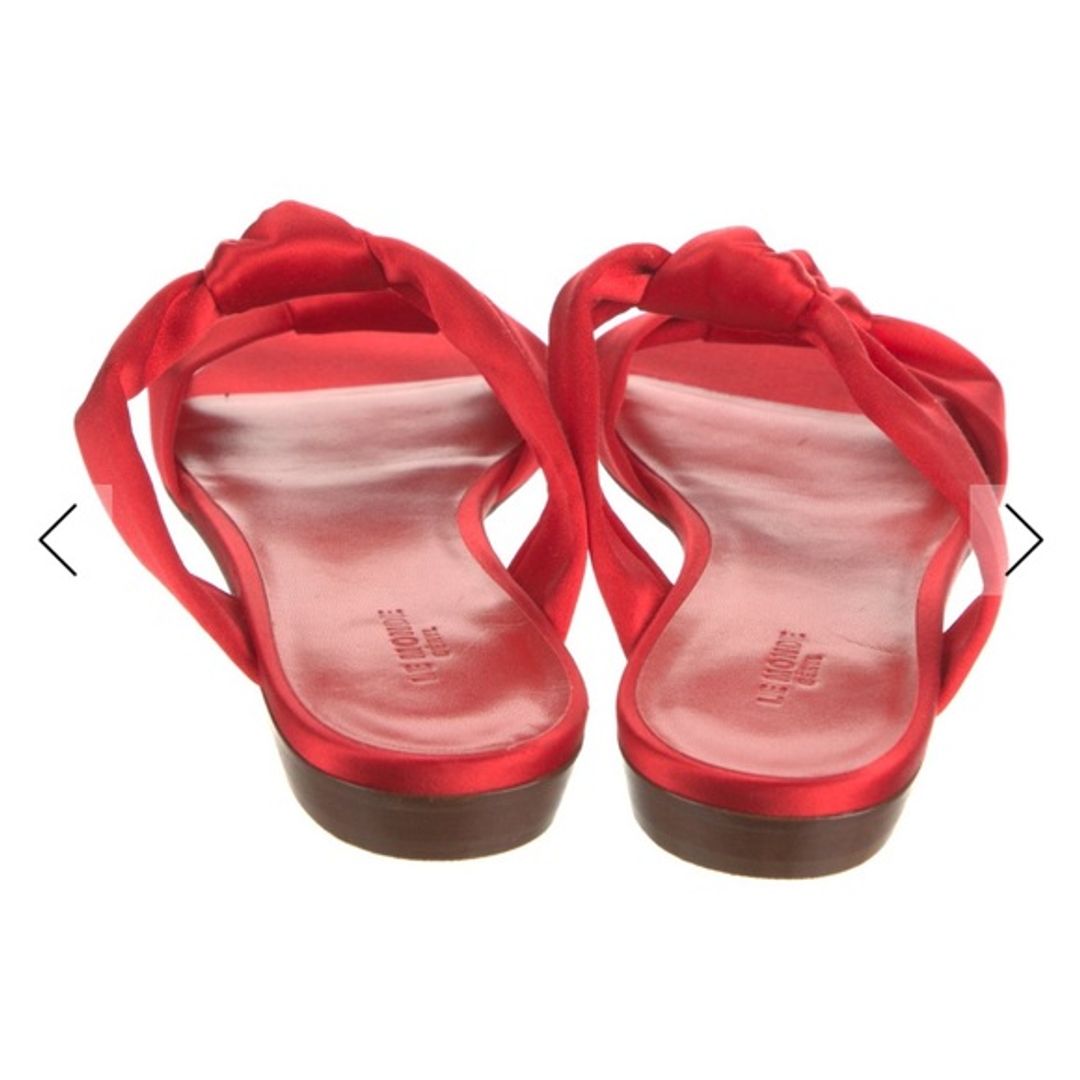 Le Monde Beryl Red Satin Bow Slides
