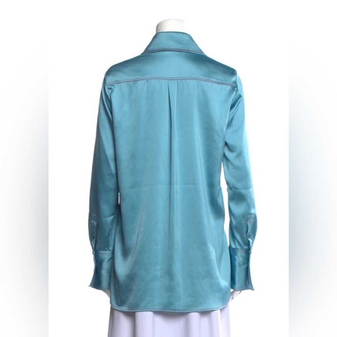 Stine Goya Heavy Satin Button-Up Collared Top