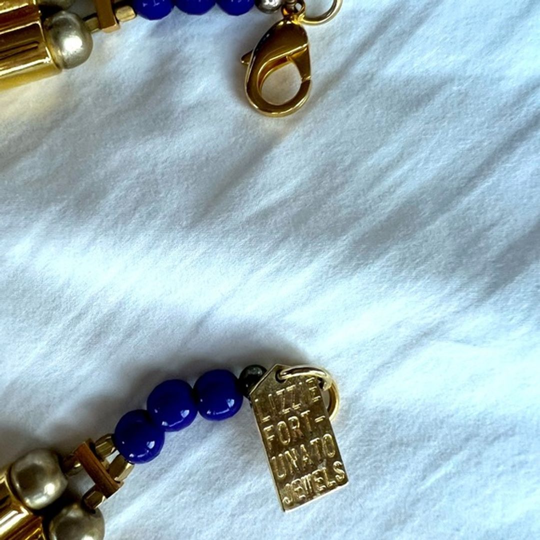 Lizzie Fortunato Gold-Tone Necklace with Resin, Carved Carnelian & Bead Turquoise