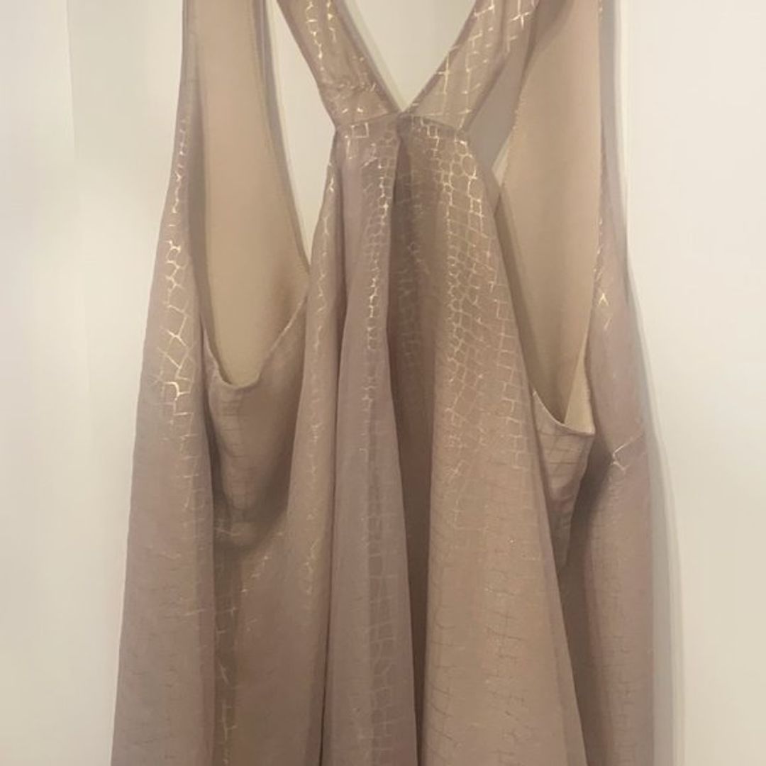 Joie Gold Metallic Printed Mirla Tank