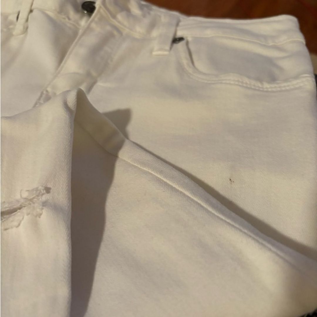 Just Black White Skinny Jeans with Knee Rips