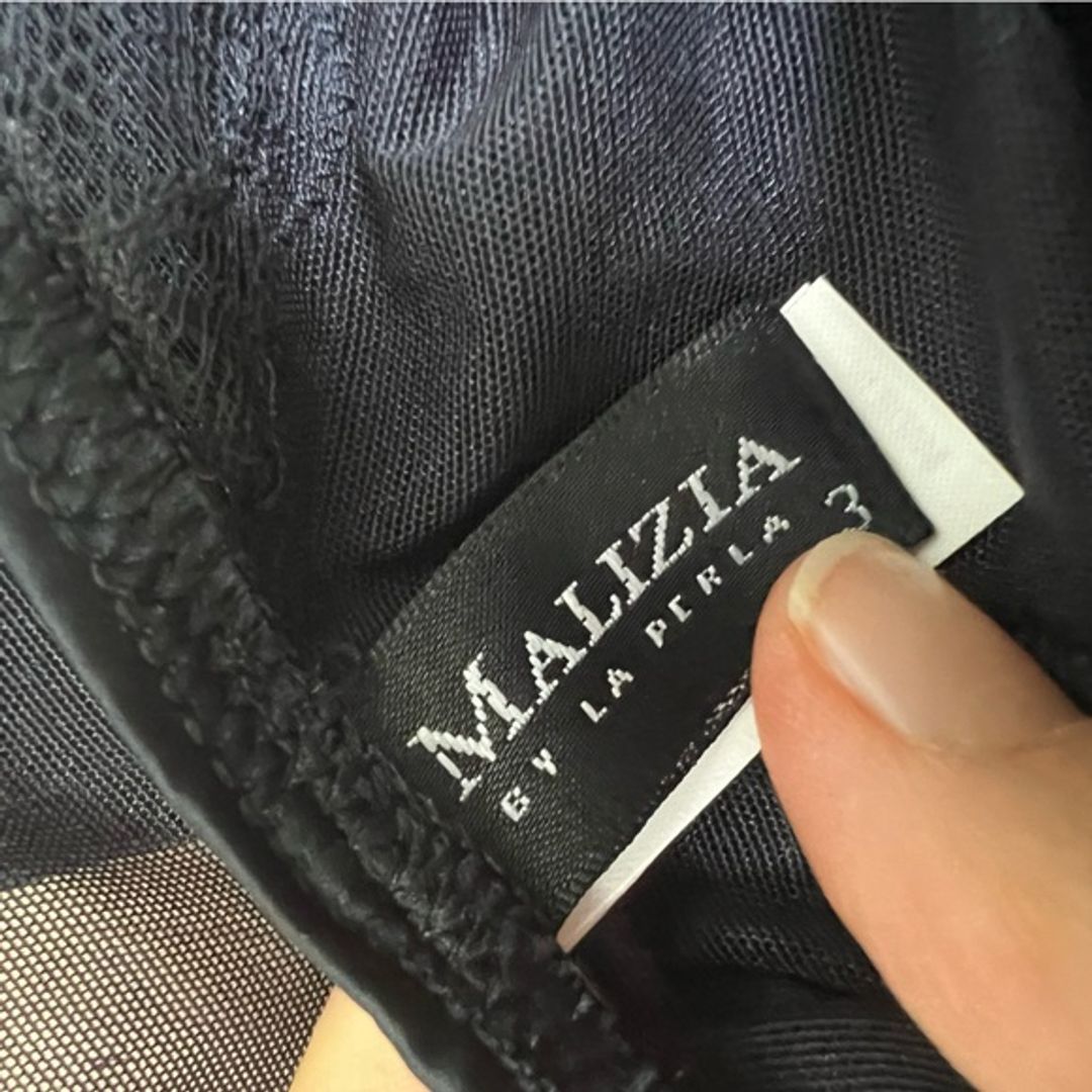 La Perla Vintage Malizia Black Mesh Nylon Lace Bodysuit