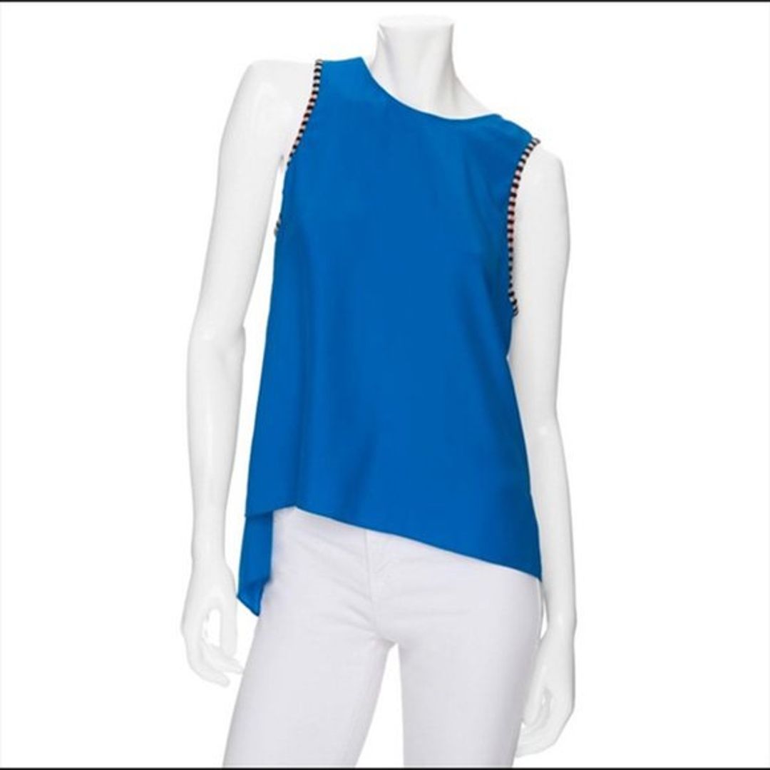 Parker Tribal Embroidered Trim Open Back Top