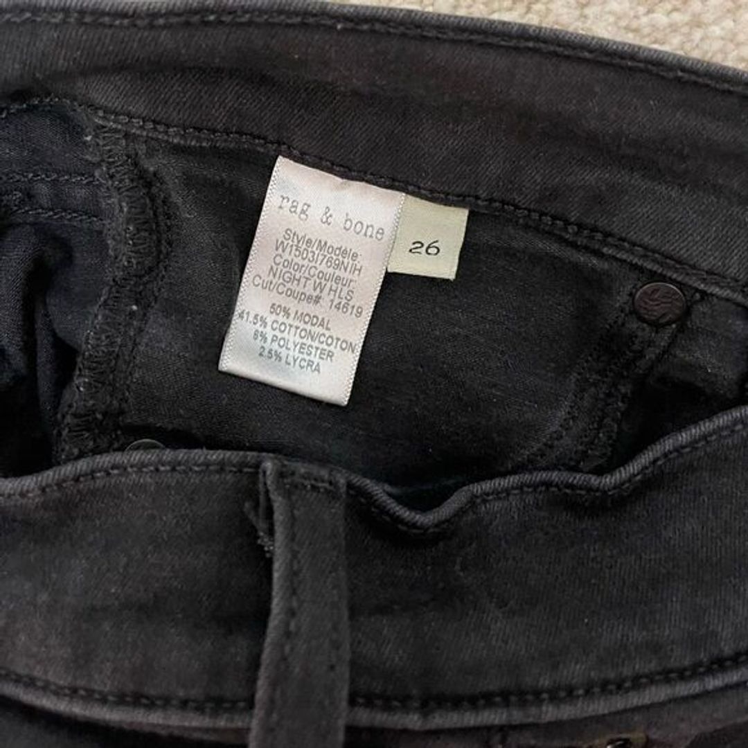 Rag & Bone / Jean size 26 black ripped jeans. Style: legging