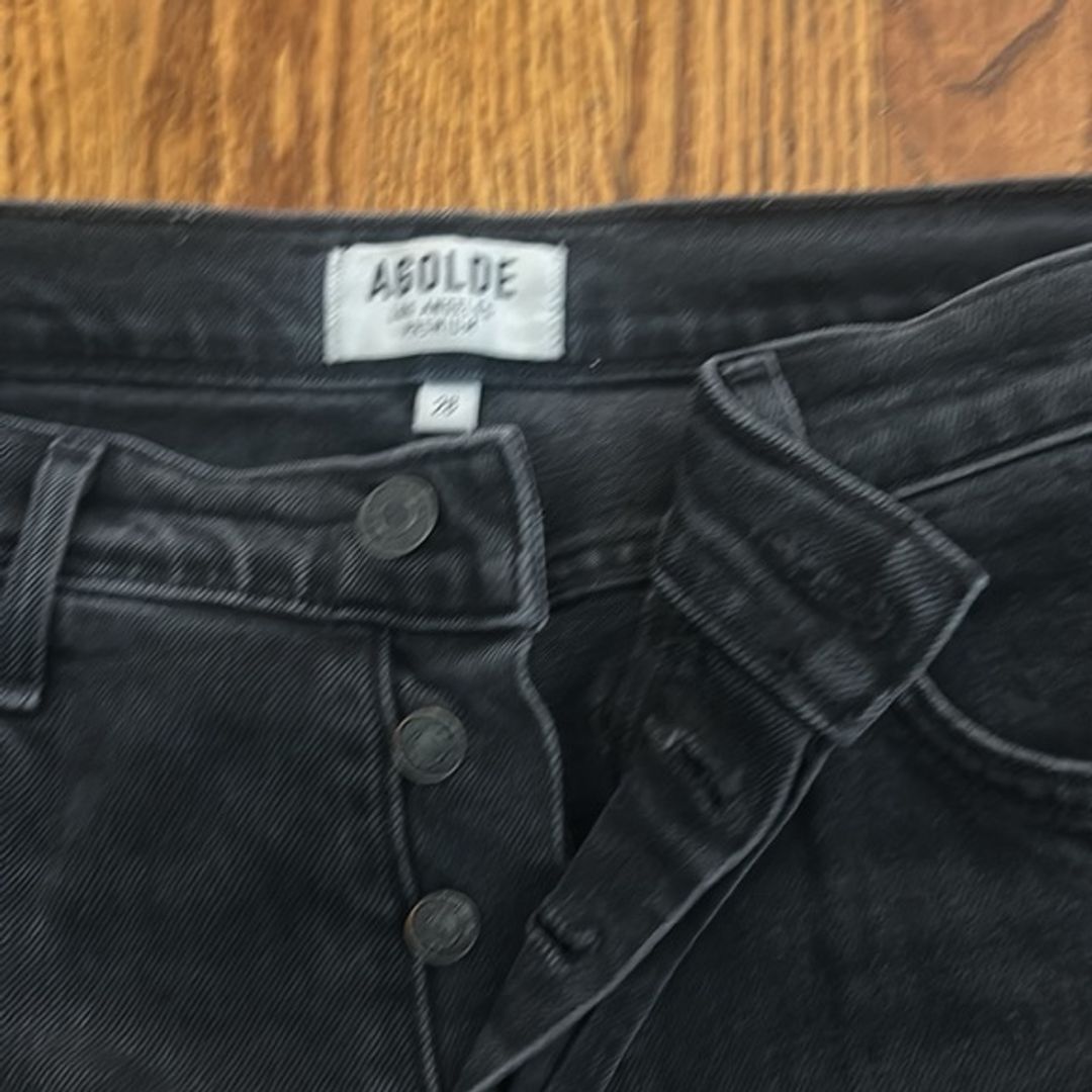 Agolde High Rise Slim Jeans with Raw Hem