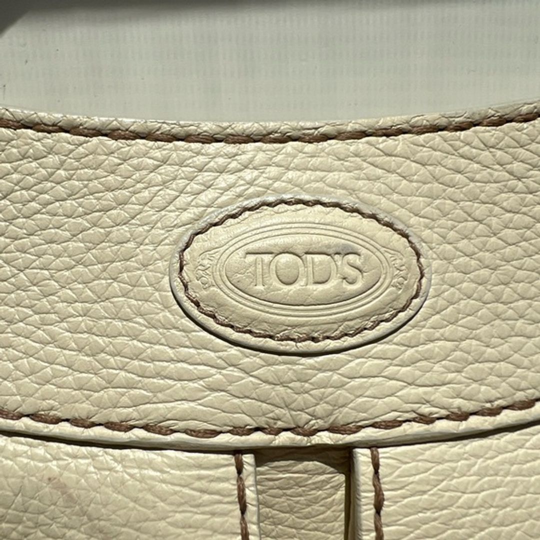 Tod's Handbag Cream Pebbled Leather Shoulder Bag