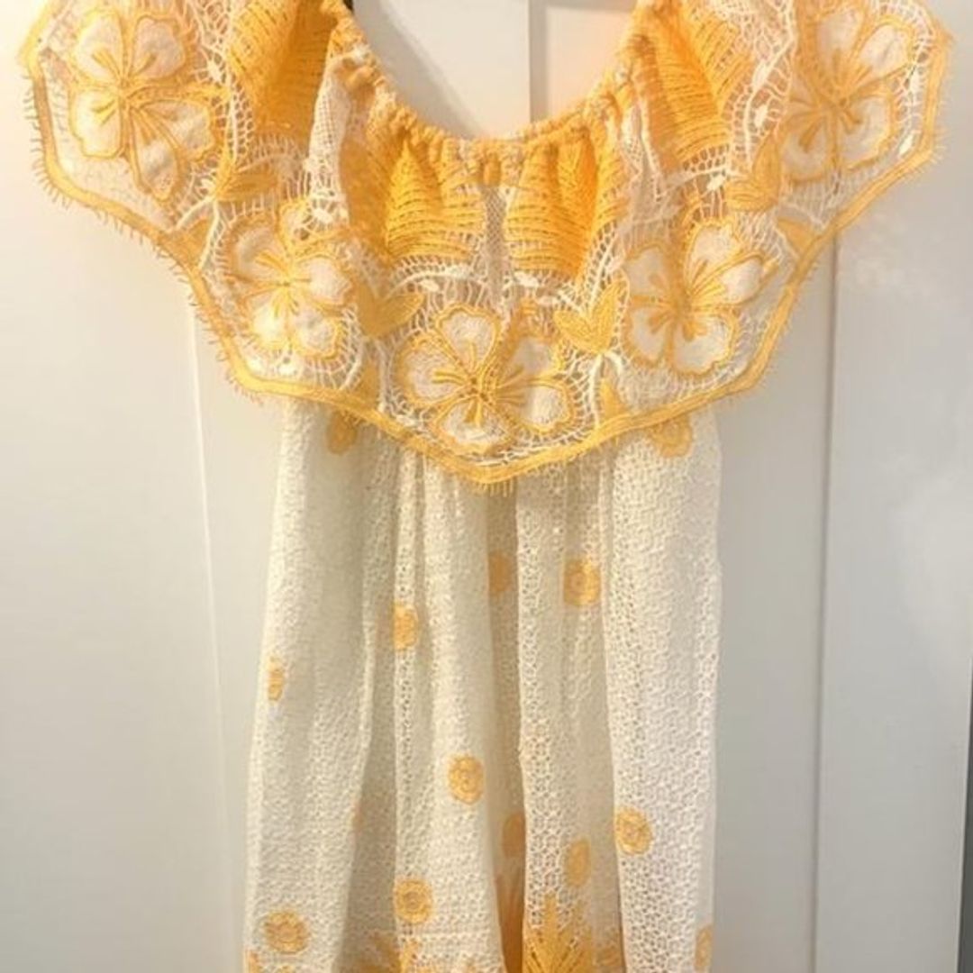 Miguelina Boho Chic Crochet Lace Off-Shoulder Dress